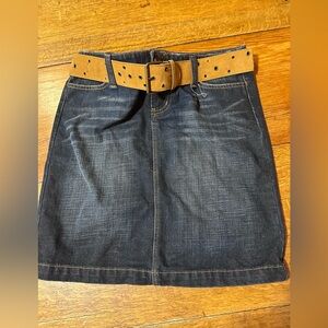 LEI Blue Distressed Denim short Straight Jean Skirt 9 Jr‎